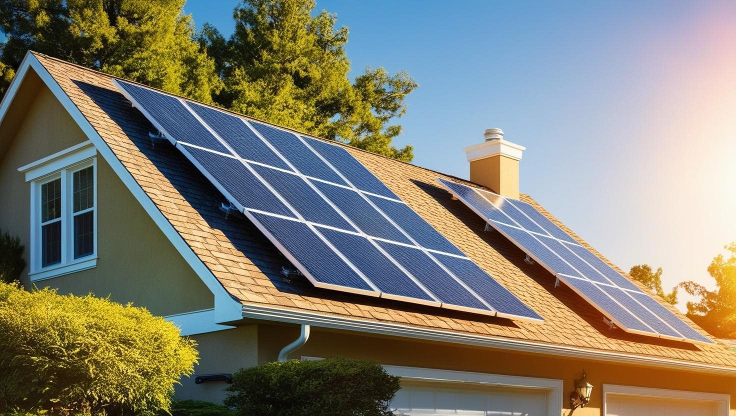 Maison avec panneaux solaires
